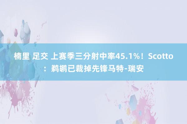 楠里 足交 上赛季三分射中率45.1%！Scotto：鹈鹕已裁掉先锋马特-瑞安